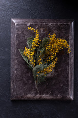 black background with yellow flowers