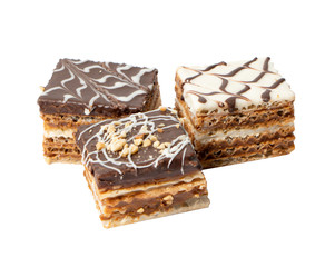Sweets cake with filling, confectionery for coffee and tea, delicious breakfast.