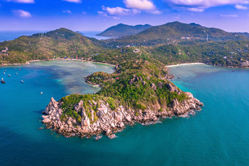 View of Koh Tao island  from the South looking North at Surat thani,Thailand.