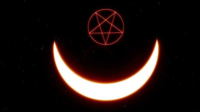 Occultism star satan. Lucifer sigil satanic symbol. Death symbol. Vintage print. Mystic, magic, background 4k