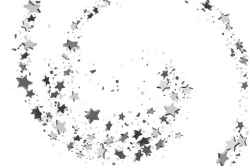 Silver volumetric star-confetti