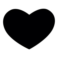 Black heart. Card suit. Vector flat image.