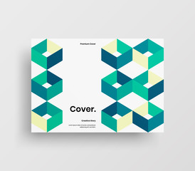 Fototapeta premium Creative business presentation vector A4 horizontal orientation front page mock up. Modern corporate report cover abstract geometric illustration design layout. Company identity brochure template.