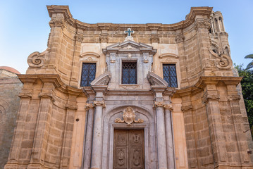 Fototapeta na wymiar Frontage of Martorana Church in Palermo, Sicily Island in Italy