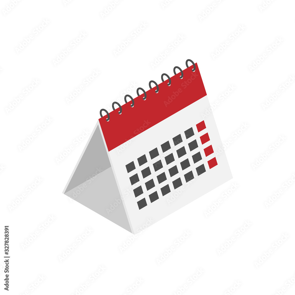 Wall mural calendar isometric icon