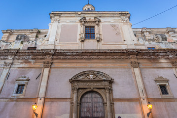 St Catherine Church on Pretoria Square also known as Square of Shame in Palermo, Sicily Island in Italy