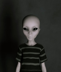 Alien,Woman from the outside world,3d rendering