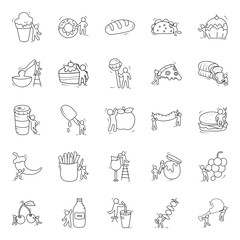  Pack Of Meals Line Icons 