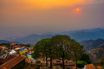 Beautiful Sunset view at Sunset Point, Kasauli, Himachal Pradesh, India