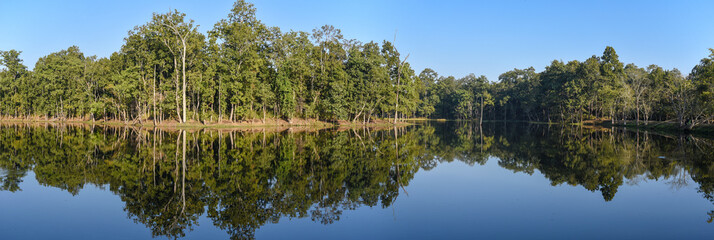 Fototapeta premium Beautiful quiet lake in Chitwan National Park on Nepal