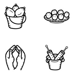  Pack Of Holi Doodle Icons 