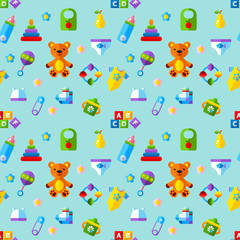 Baby toys seamless pattern.