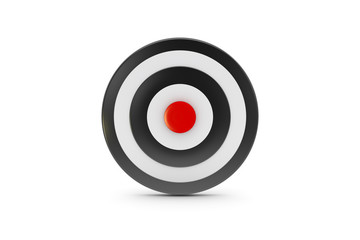 3D Rendering Red Target on White