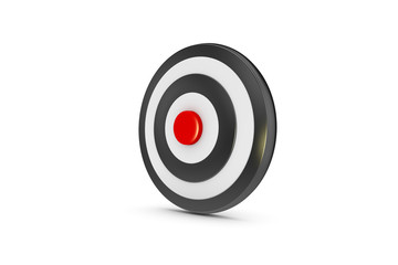 3D Rendering Red Target on White