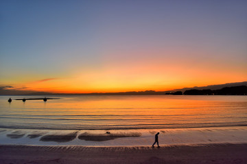 材木座海岸夕景
