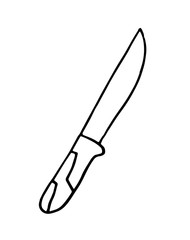 Single marching knife. Vector drawing in Doodle style.