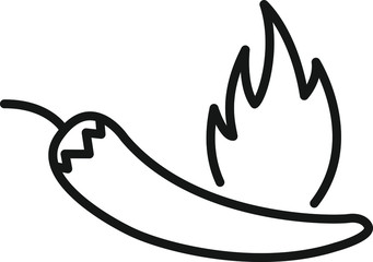Spicy icon, chilli icon,
