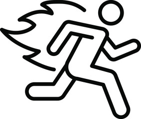 A running man with clock icon, immediate icon, vector - obrazy, fototapety, plakaty