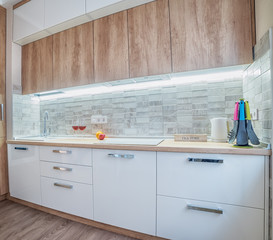 White bright kitchen. minimum details.