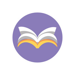 opened book icon, colorful block style