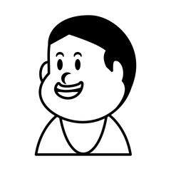 boy smiling on white background