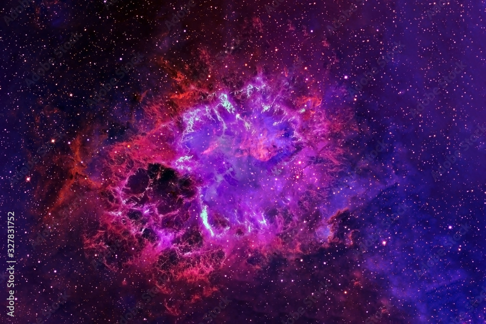 Wall mural a beautiful nebula of different colors, with stars and galaxies. elements of this image were furnish