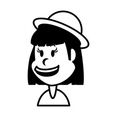 cute girl smiling on white background