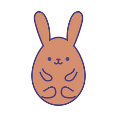 Happy easter rabbit egg flat style icon vector design