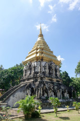 Fototapeta premium Elephant Pagoda in Wat Chiang Man, Chiang Mai Thailand