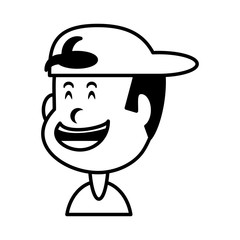 boy smiling on white background