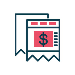 Obraz premium invoice ticket icon, half color style