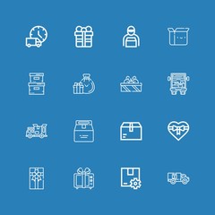 Editable 16 parcel icons for web and mobile