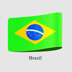 brazil country flag icon with white background