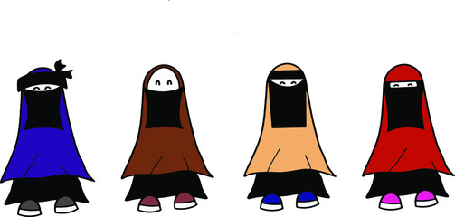 set bundle cute woman muslim using niqab