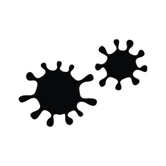 illustration of a virus, silhouette of a coronavirus isolated on a white background icons