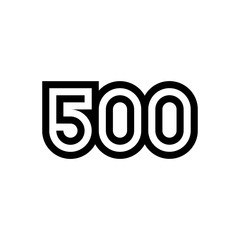 Number 500 vector icon design