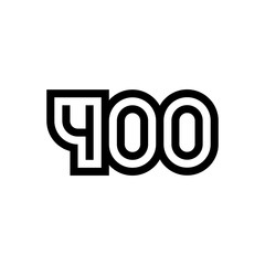 Number 400 vector icon design