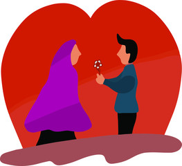 Muslim couple who are in love