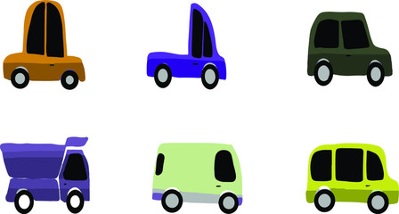 set bundle cartoon car