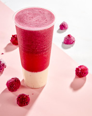 Fresh dragon fruit milk shake