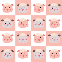 Cute seamless pattern with cute animals for baby clothes or fabric
