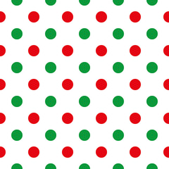 Red and green polka dot seamless Christmas pattern