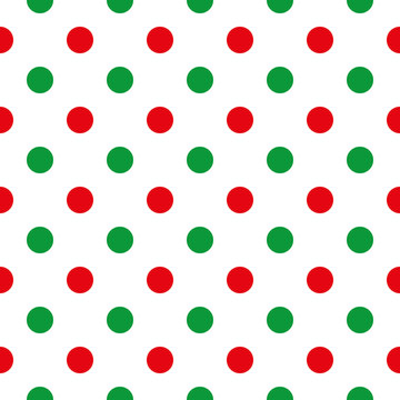 Red and green polka dot seamless Christmas pattern