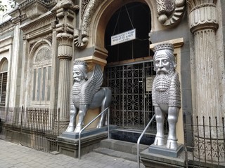 Mumbai, Maharastra/India- February 26 2020: A Satanic temple of historical times. Vintage fire...