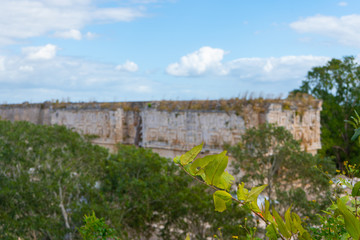 Fragment of the Governor's Palace (Nunnery Quadrangle). Uxmal an ancient Maya city of the classical...
