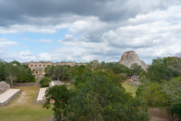 Uxmal an ancient Maya city of the classical period. Travel photo. Yucatan. Mexico.