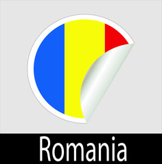 Romanian country flag sticker icon with white background