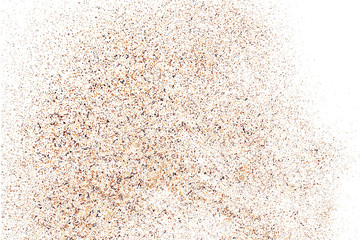 Coffee Color Grain Texture Isolated on White Background. Chocolate Shades Confetti. Brown Particles. Digitally Generated Image. Vector Illustration, EPS 10.