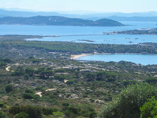 beaches in Sardinia with granite rocks with blue sea