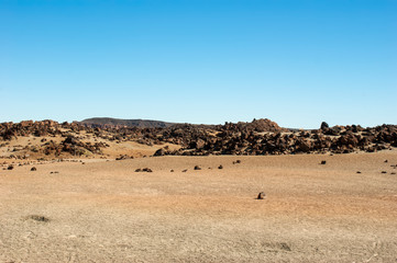 Fototapeta na wymiar Landscape of the ancient Caldera of the Teide volcano.
